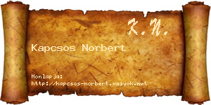 Kapcsos Norbert névjegykártya