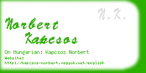 norbert kapcsos business card